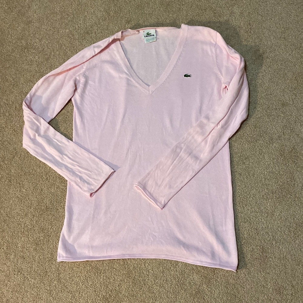 Lacoste pink v neck